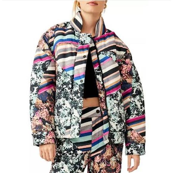 NEW Free People FP Movement Bunny Slope Printed Puffer Jacket Size XS - Picture 1 of 16